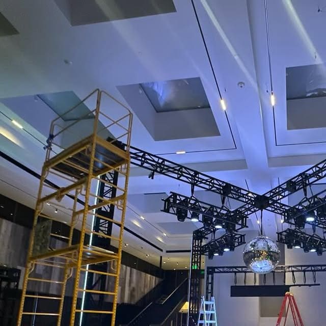 Ballroom rig going in