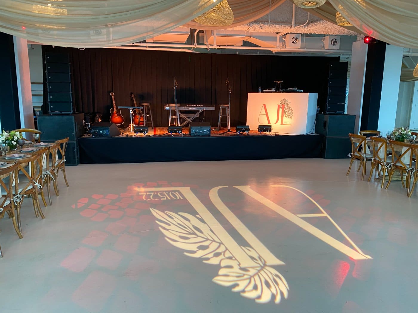 Awards ceremony — gobo wash across the floor, October 2022