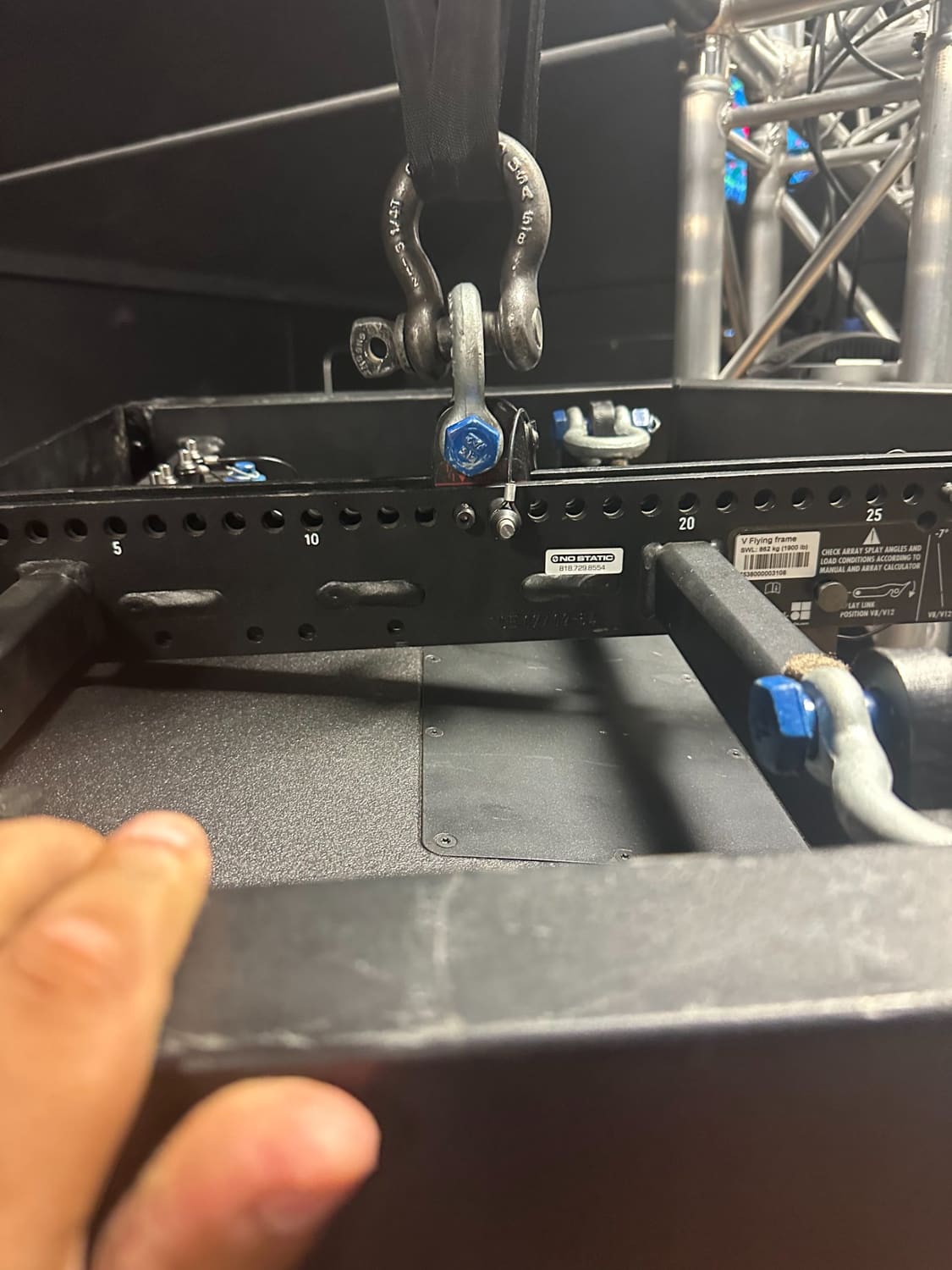 Rigging going into an empty room, March 2024