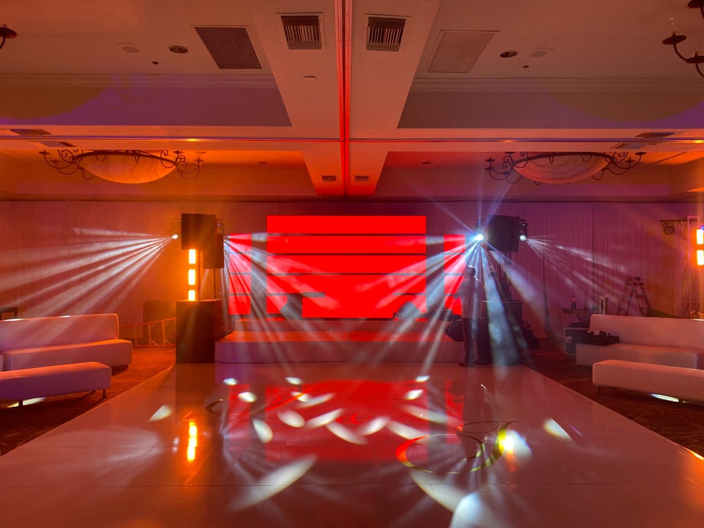 Ballroom uplighting — a second room, September 2022